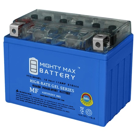 Mighty Max Battery Sealed Lead Acid Battery, 12 V, 11 AH, Nut and Bolt Terminal, GEL Chemistry YTZ12SGEL87